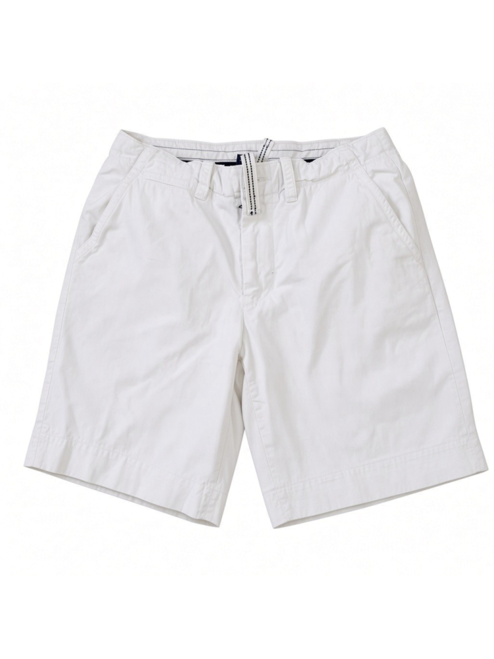Polo Ralph Lauren Men's White Cotton Flat Front Drawstring Chino Shorts Size 32